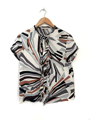 Emilio Pucci Printed Ruffle Blouse UK 12