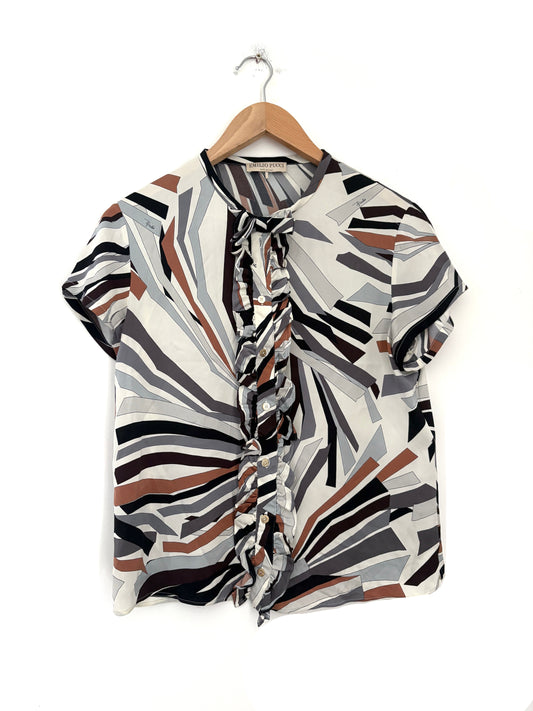Emilio Pucci Silk Ruffle Blouse