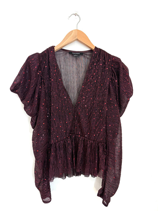Sabina Musayev Sequin Lurex Peplum Top