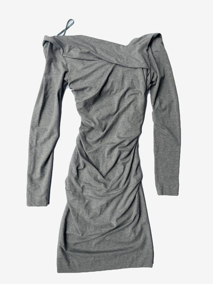 Diane Von Furstenberg Grey Stretch Ruched Dress S image 2