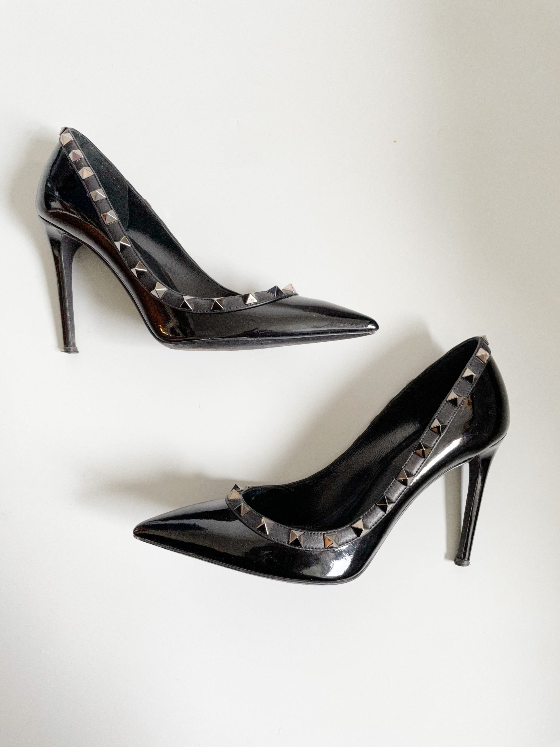 Valentino Patent Black Rockstuds UK 3.5 image 1