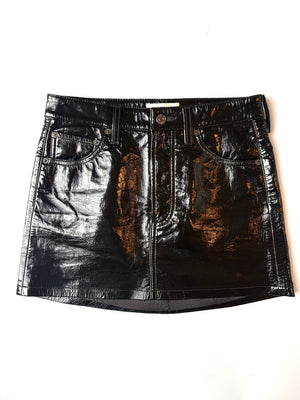 Agolde Patent Leather Mini Skirt 24"