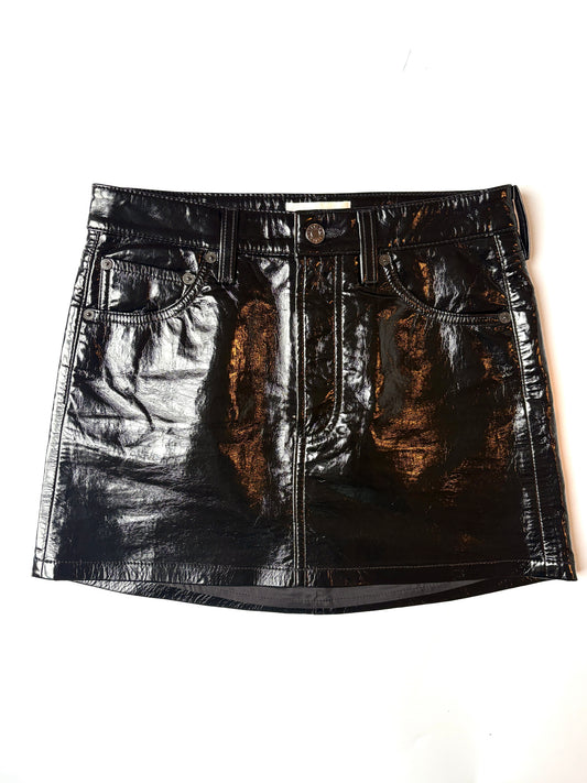 Agolde Liv Patent Leather Mini Skirt 