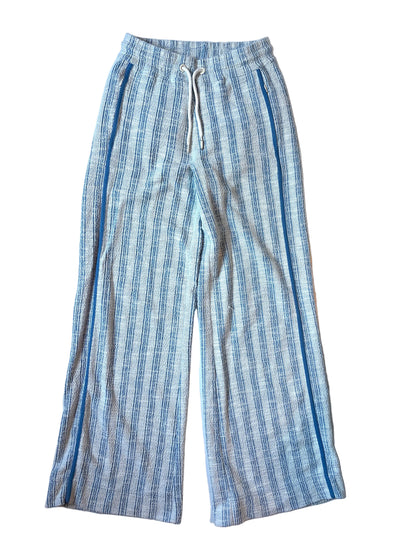 me+em striped cotton trackpant in topaz blue