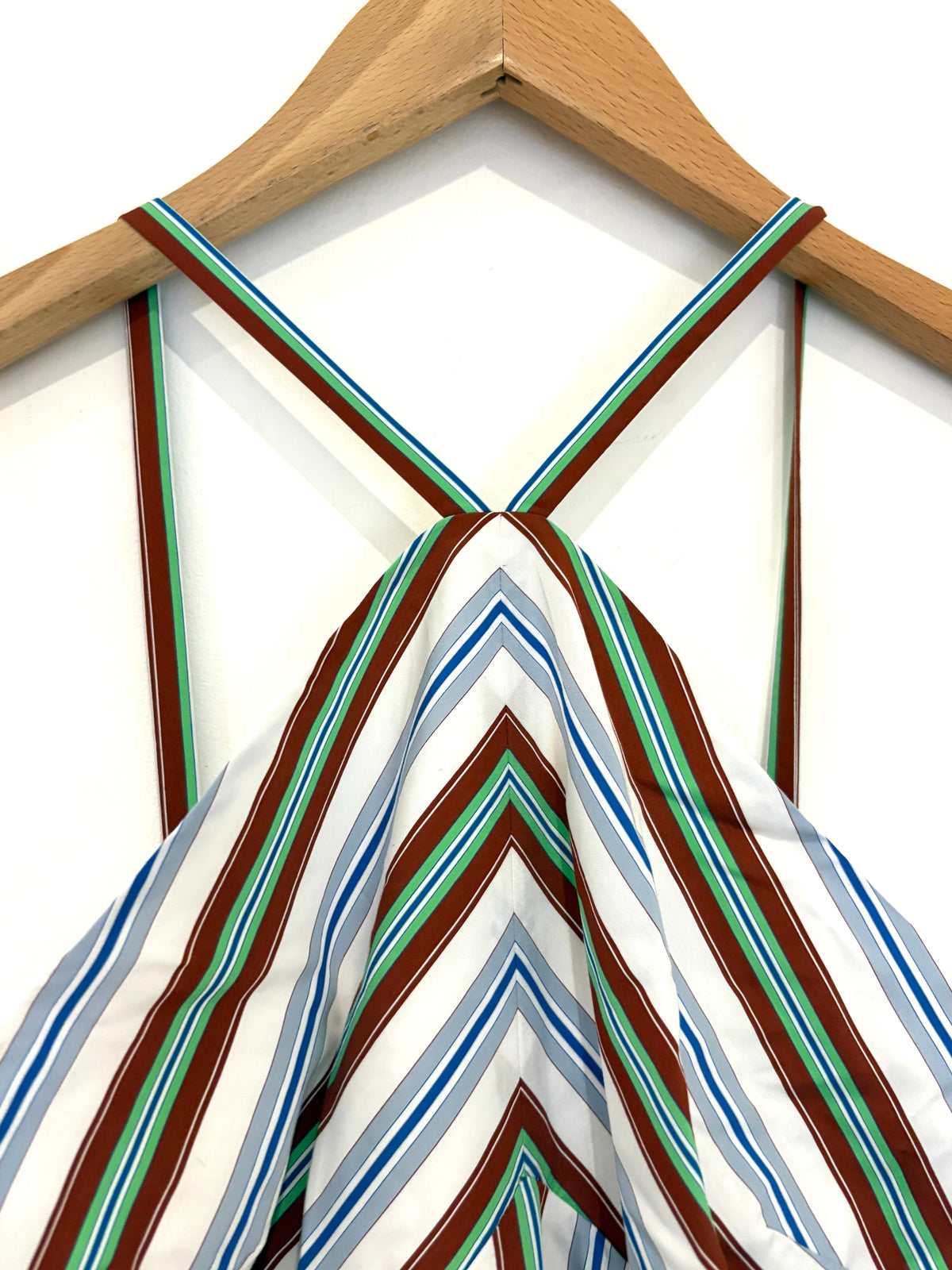 Rosie Assoulin Striped Halterneck Dress UK 6