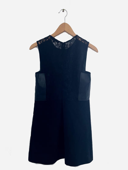 Maje Lamb Leather & Wool Dress UK 10 image 1