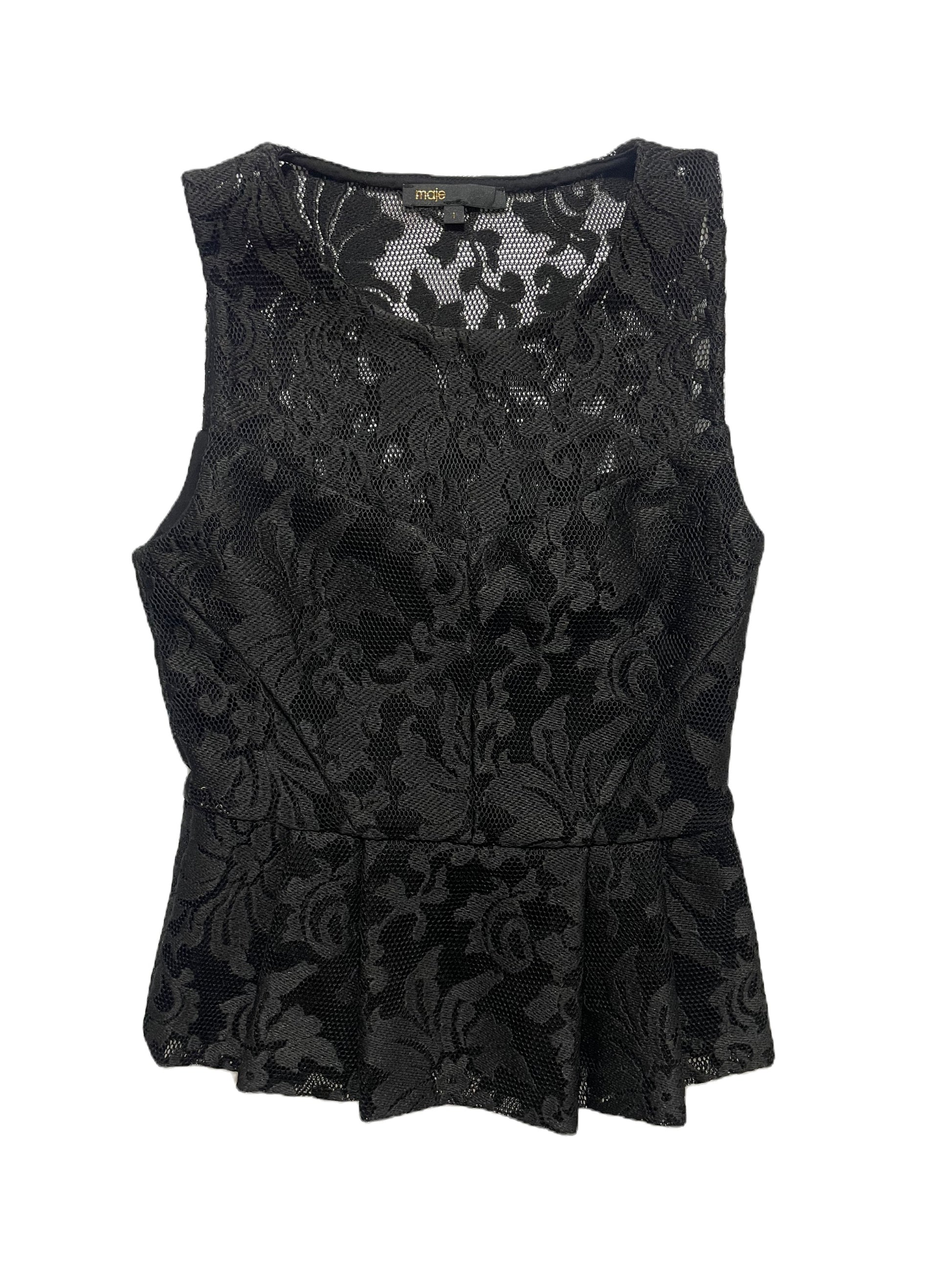 Maje Peplum Lace Blouse S image 0