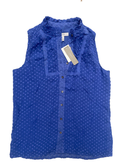 New With Tags J.Crew Blue Dobby Blouse XXS image 0