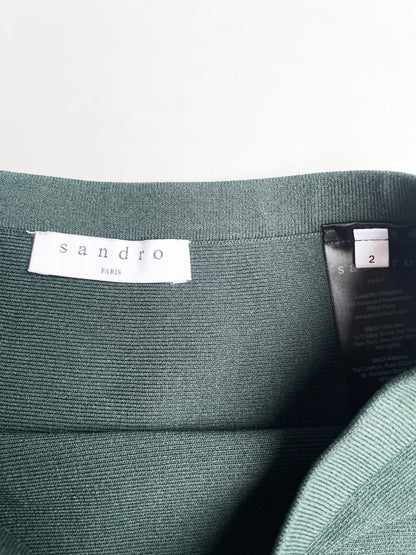 Sandro Green Flare Skirt M image 3