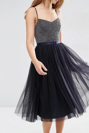 Needle & Thread Tulle and Beaded Midnight Dress UK 8