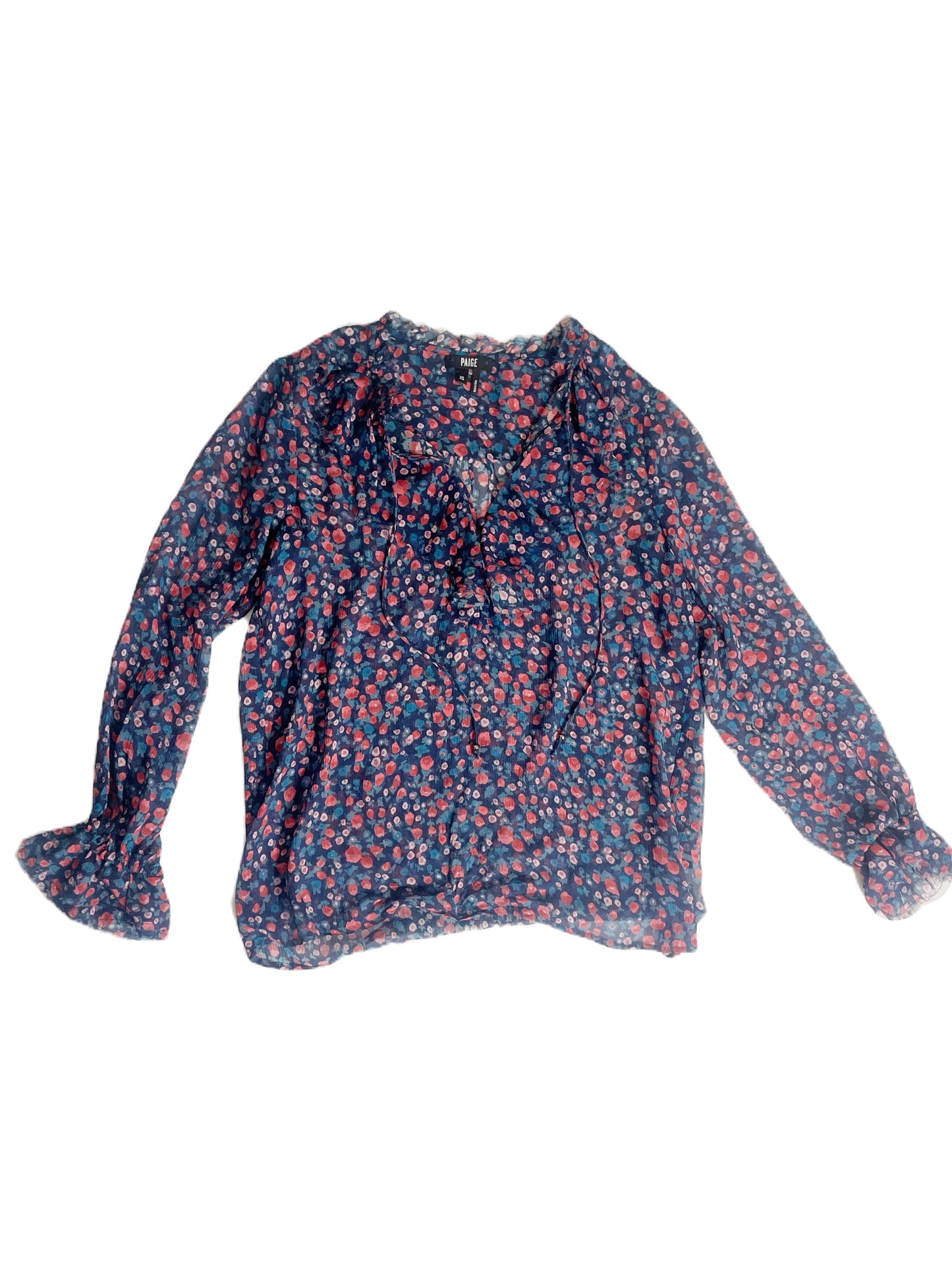 Paige Floral Silk Blouse XS image 1