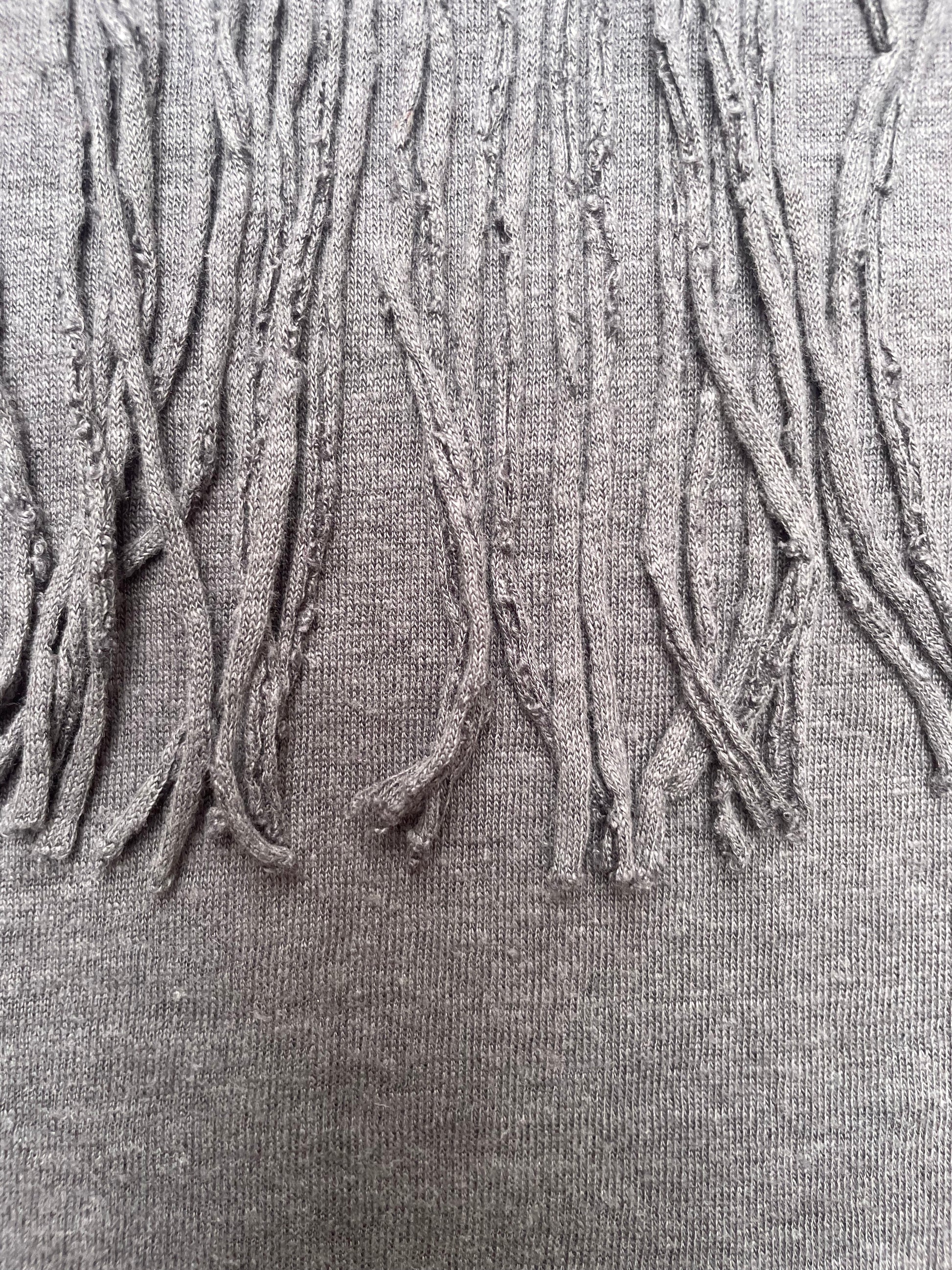 Zadig & Voltaire Grey Fringe Top XS image 3