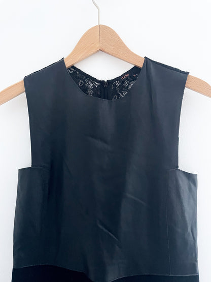 Maje Lamb Leather & Wool Dress UK 10 image 5