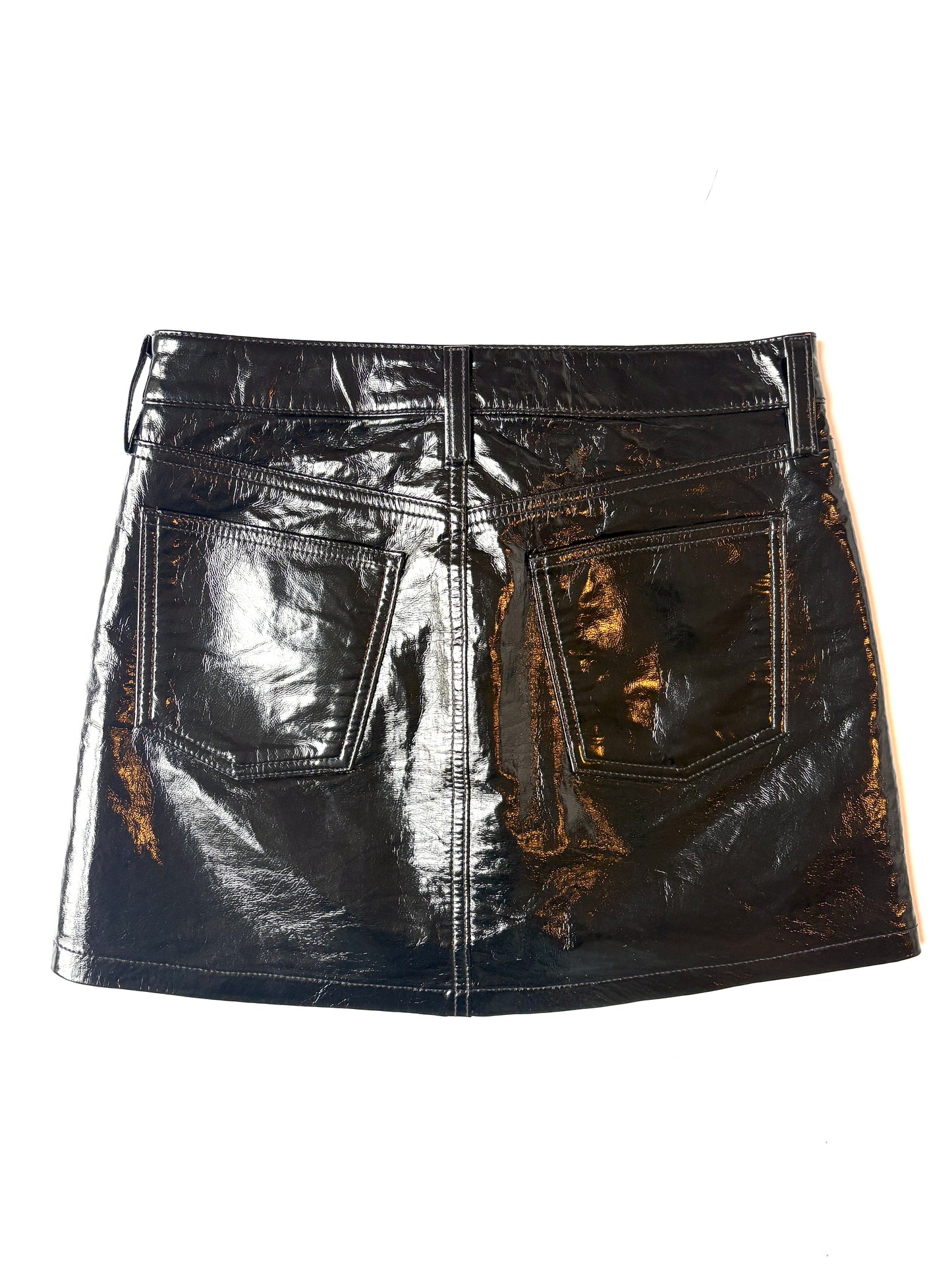 Agolde Patent Leather Mini Skirt 24"