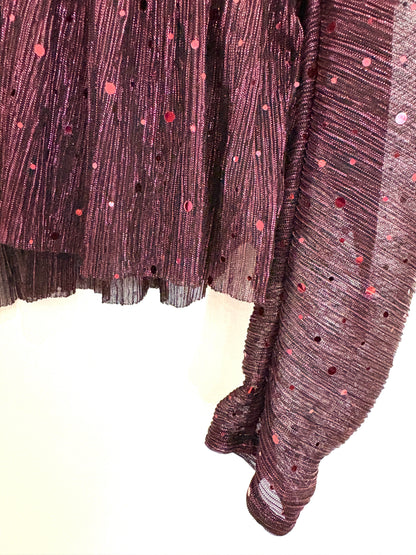 Sabina Musayev Sequin Lurex Peplum Top S