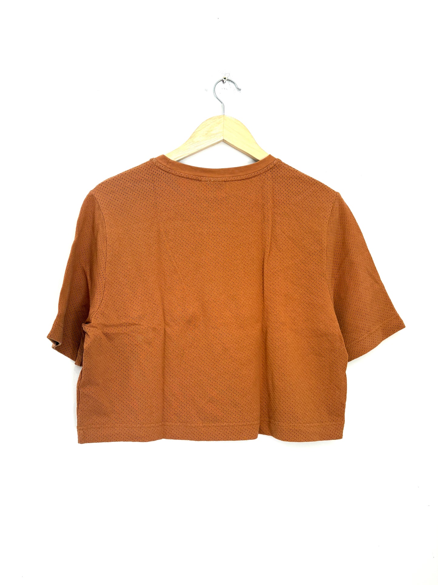 Varley Perforated Bexley Cropped T-Shirt in Cashew XS