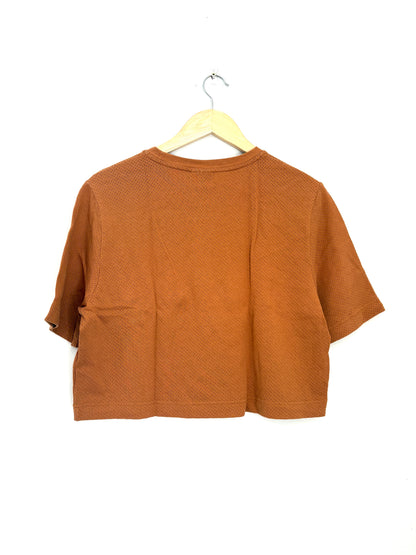 Varley Perforated Bexley Cropped T-Shirt in Cashew XS