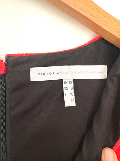 Victoria Victoria Beckham Red Wool Dress UK 12