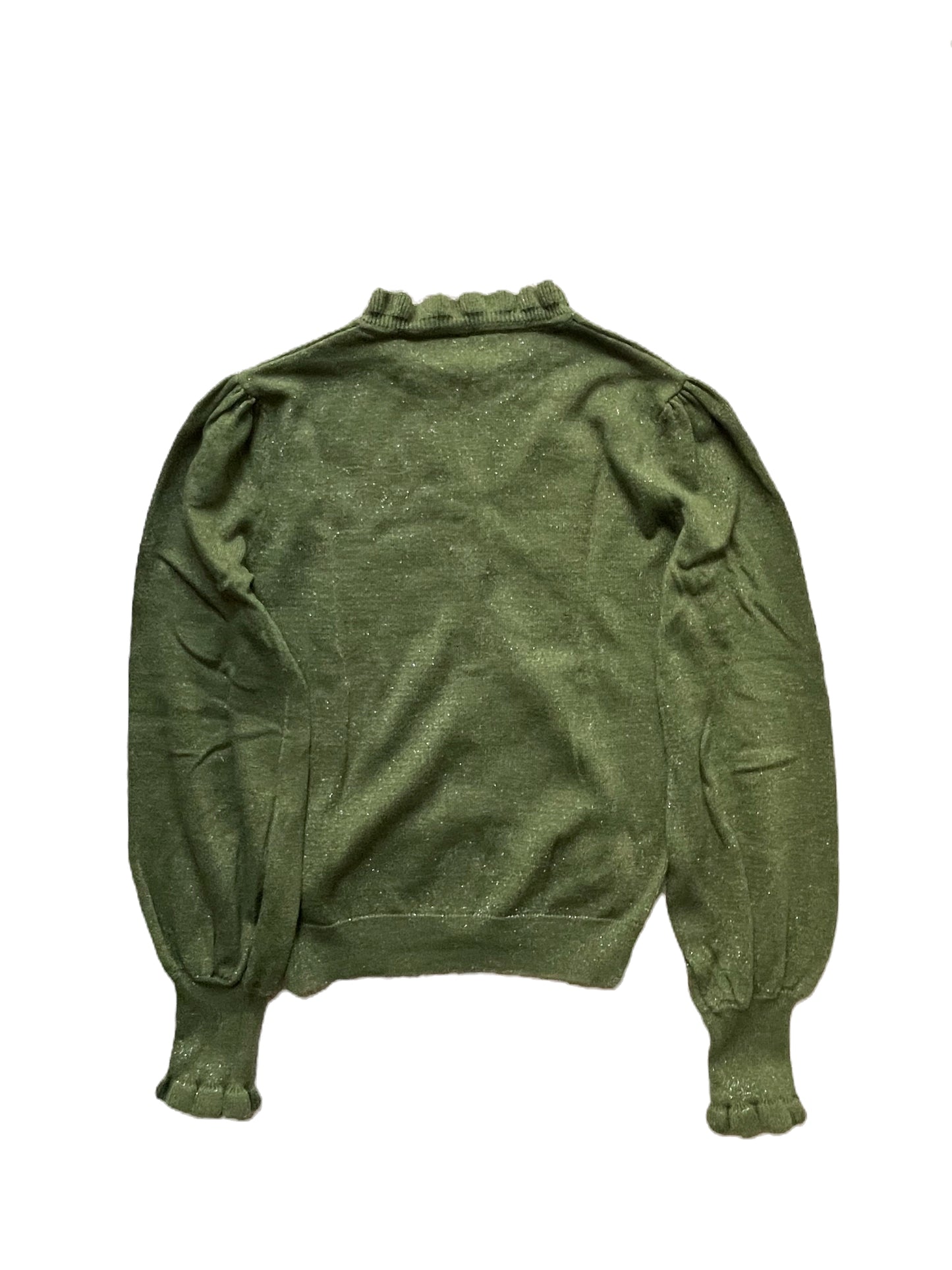 Wyse Green Frill Cardigan S image 1