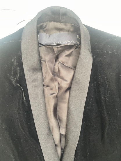 Zara Black Velvet Blazer S image 2