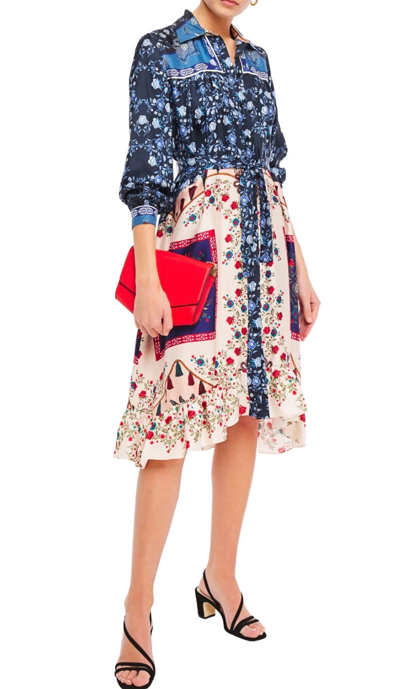 Sandro Flynn Floral Silk Dress UK 12