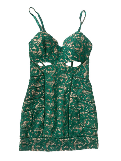 Self-Portrait Green Lace Mini Dress UK 8 image 0