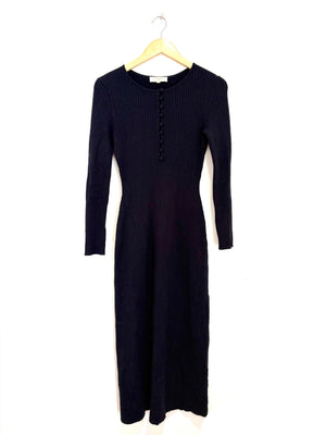 Sezane Navy Wool Cotton Dress M