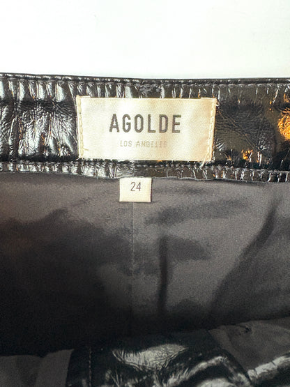 Agolde Patent Leather Mini Skirt 24"