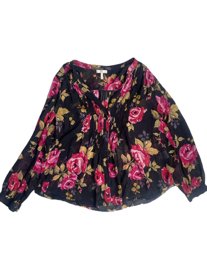 Joie Silk Rose Print Blouse S image 0