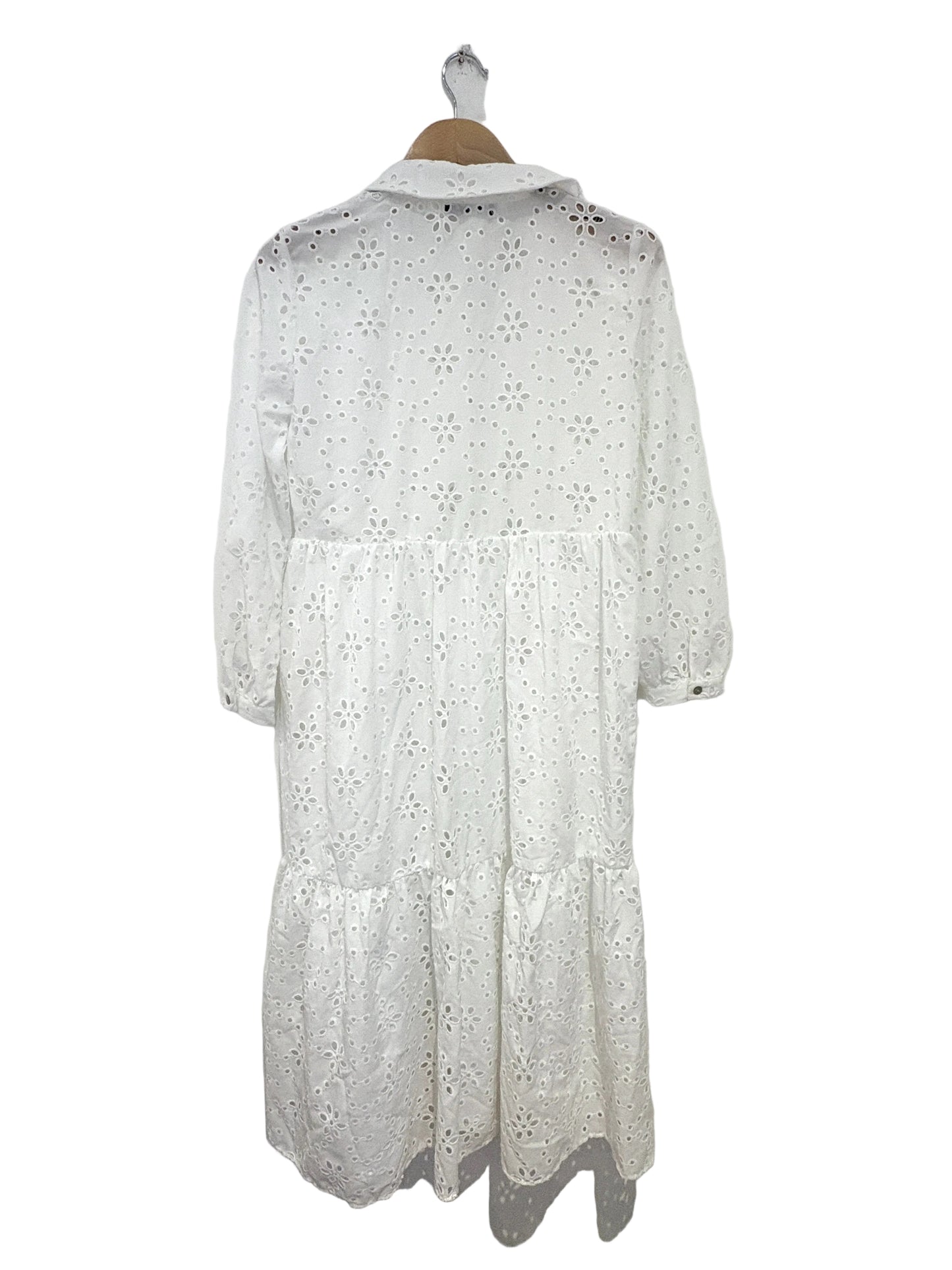 Zara Cutwork Embroidery Midi Dress M