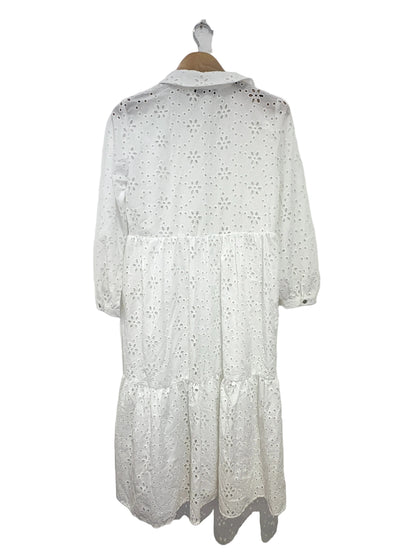 Zara Cutwork Embroidery Midi Dress M