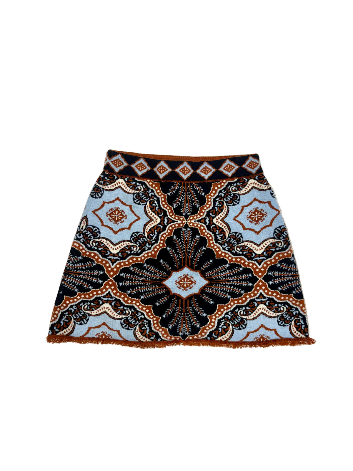 cara cara lindi printed wool cashmere mini skirt xs