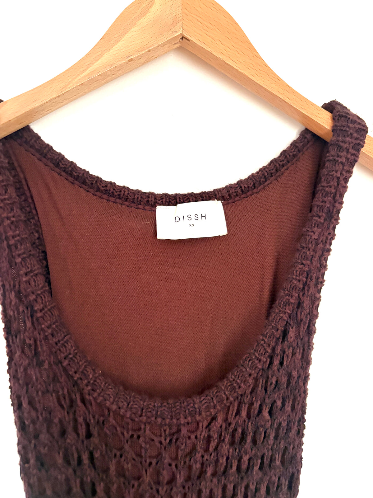 Diish Brown Crochet Dress XS