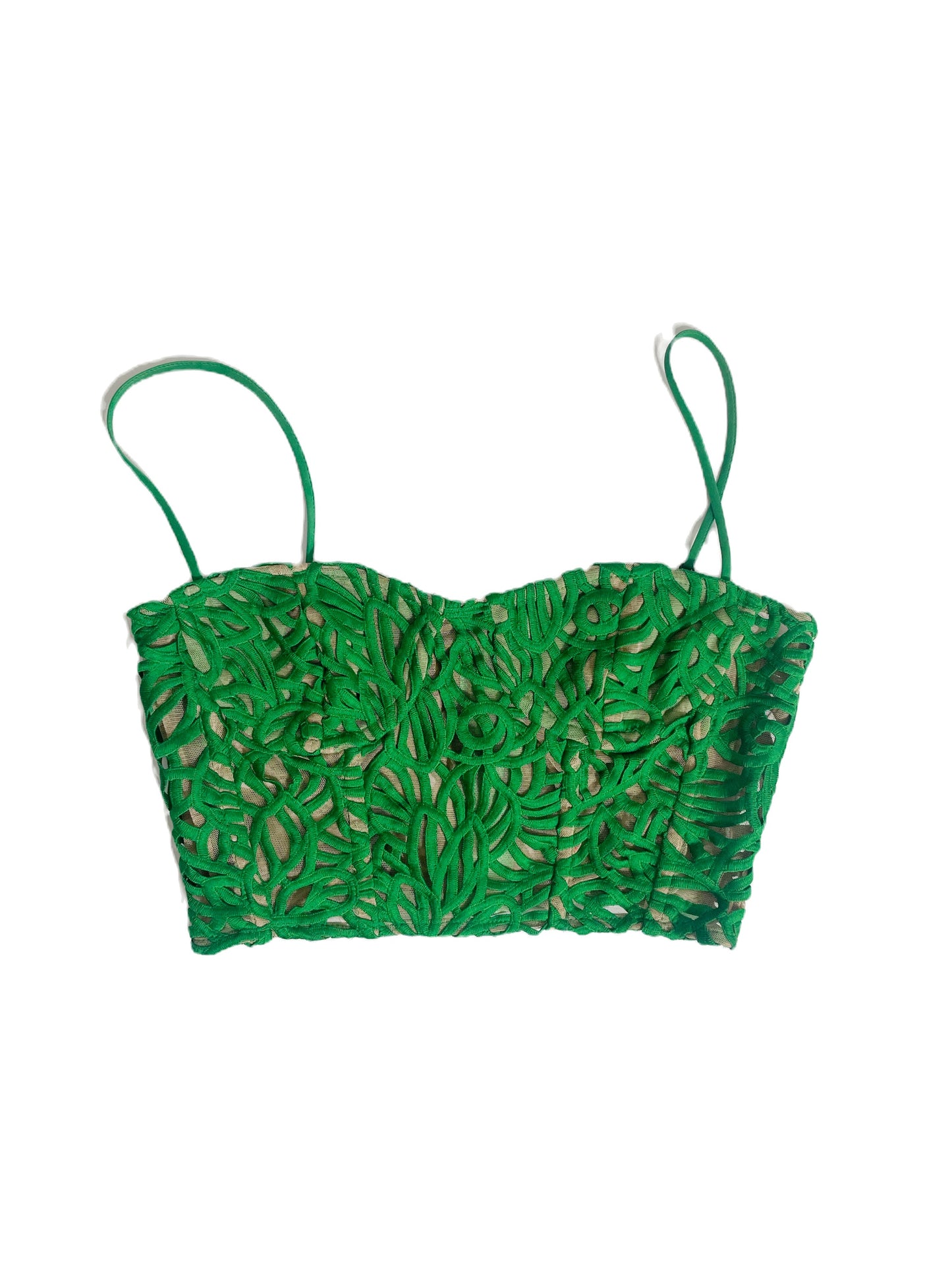 Milly New York Green Crop Top UK 8 image 0