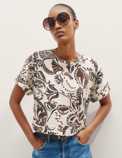 Me+Em Cotton Paisley T-Shirt UK 6