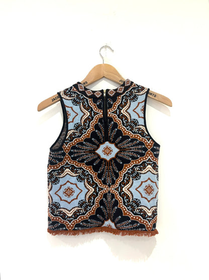 Cara Cara Juliana Fringed Wool Cashmere Top XS