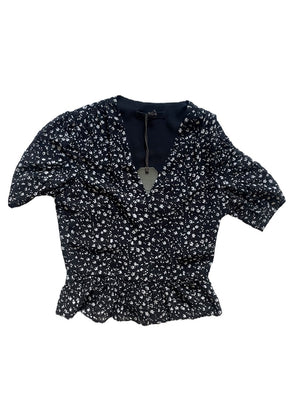 All Saints Floral Wrap Blouse XXS