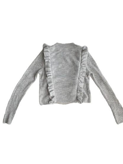 Grey Ruffle Knit Top S image 1
