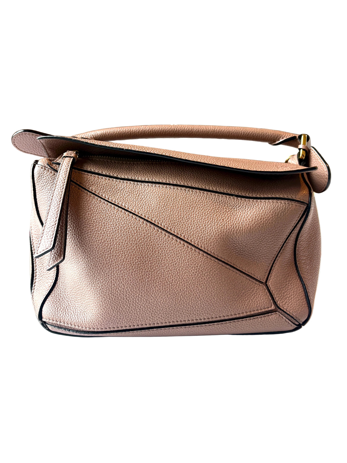 Loewe Mauve Puzzle Edge Small Textured-Leather Shoulder Bag