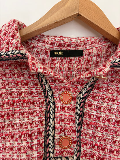 Maje Ethnic Trim Tweed Crop Top XS