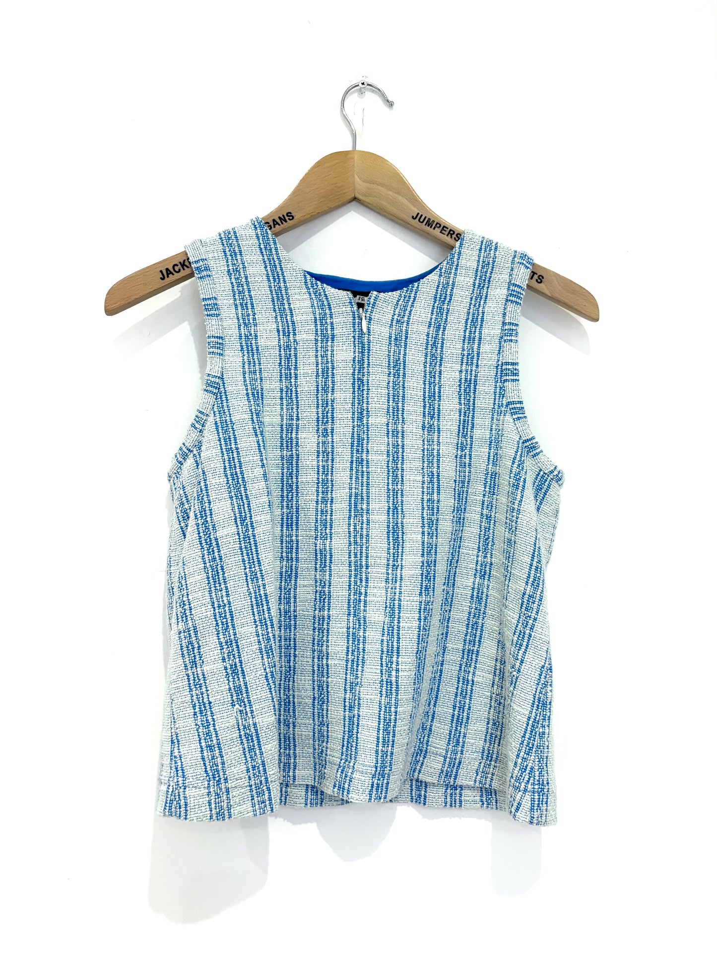 Me+Em Blue Textured Stripe Swing Top