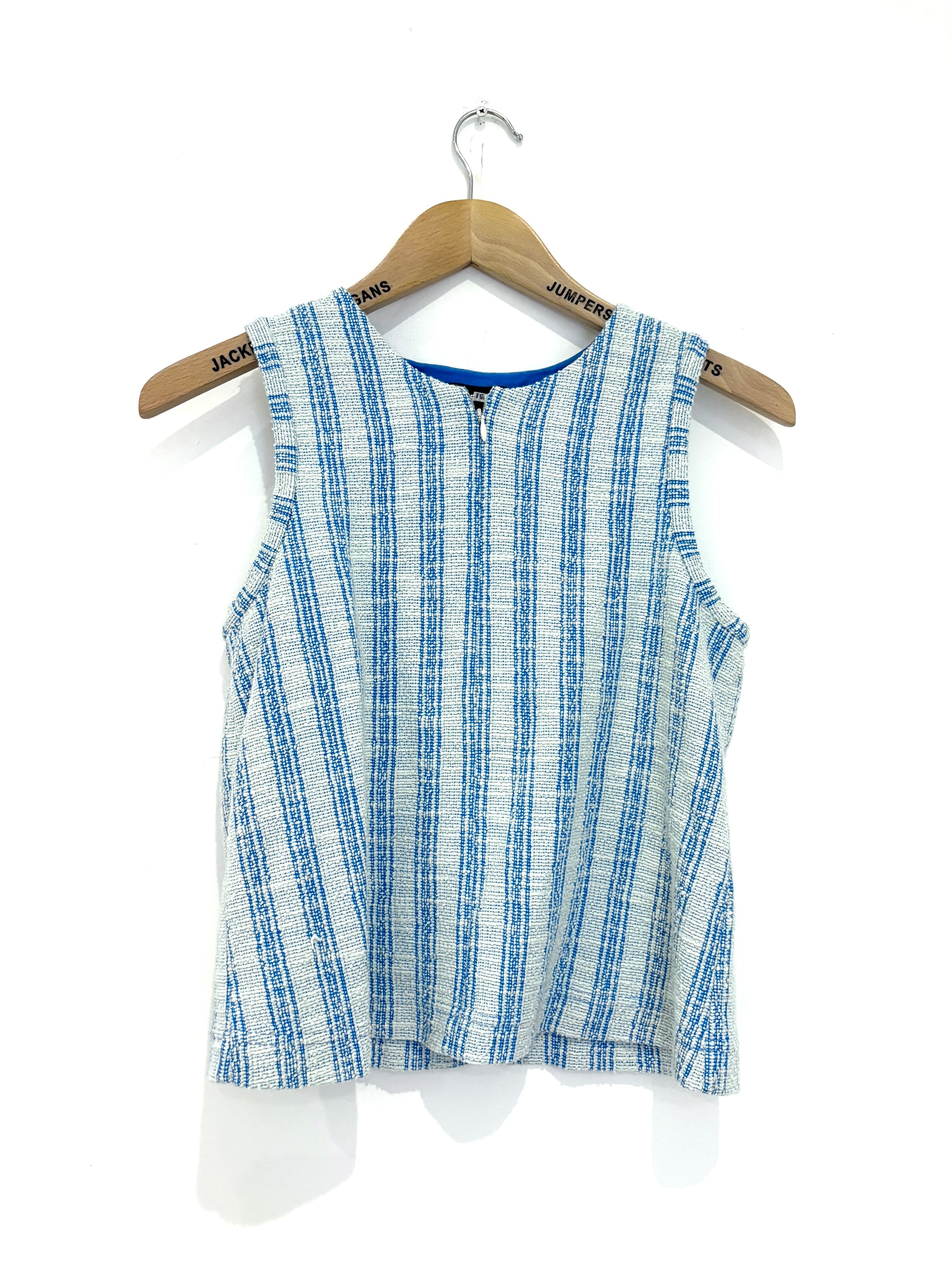 Me+Em Blue Textured Stripe Swing Top