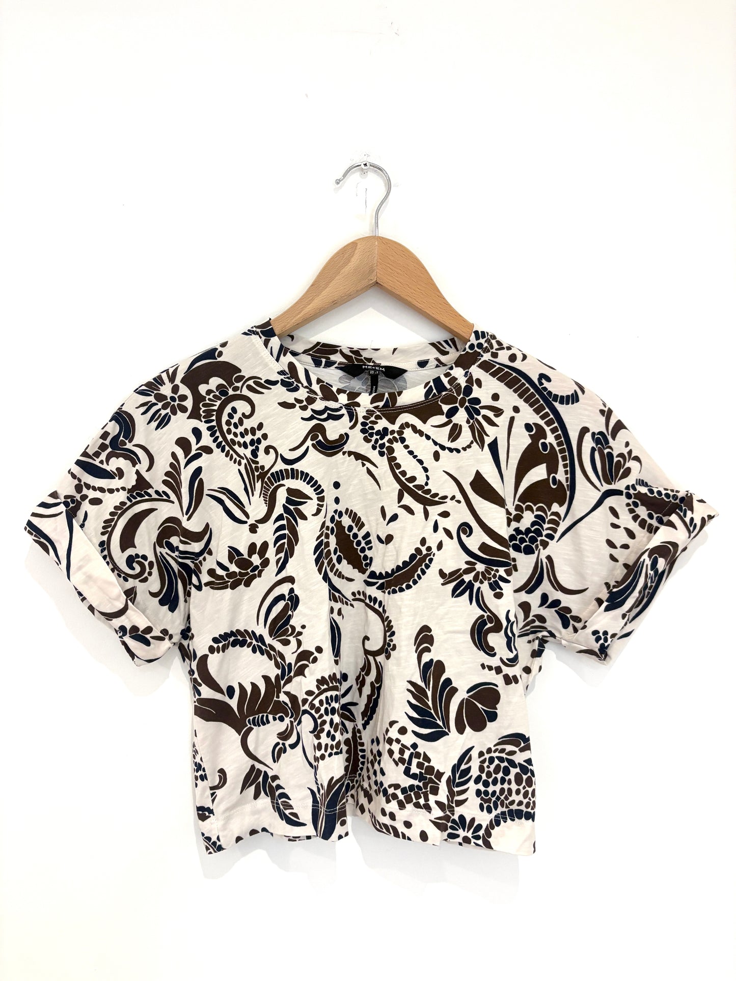me+em cotton paisley t-shirt