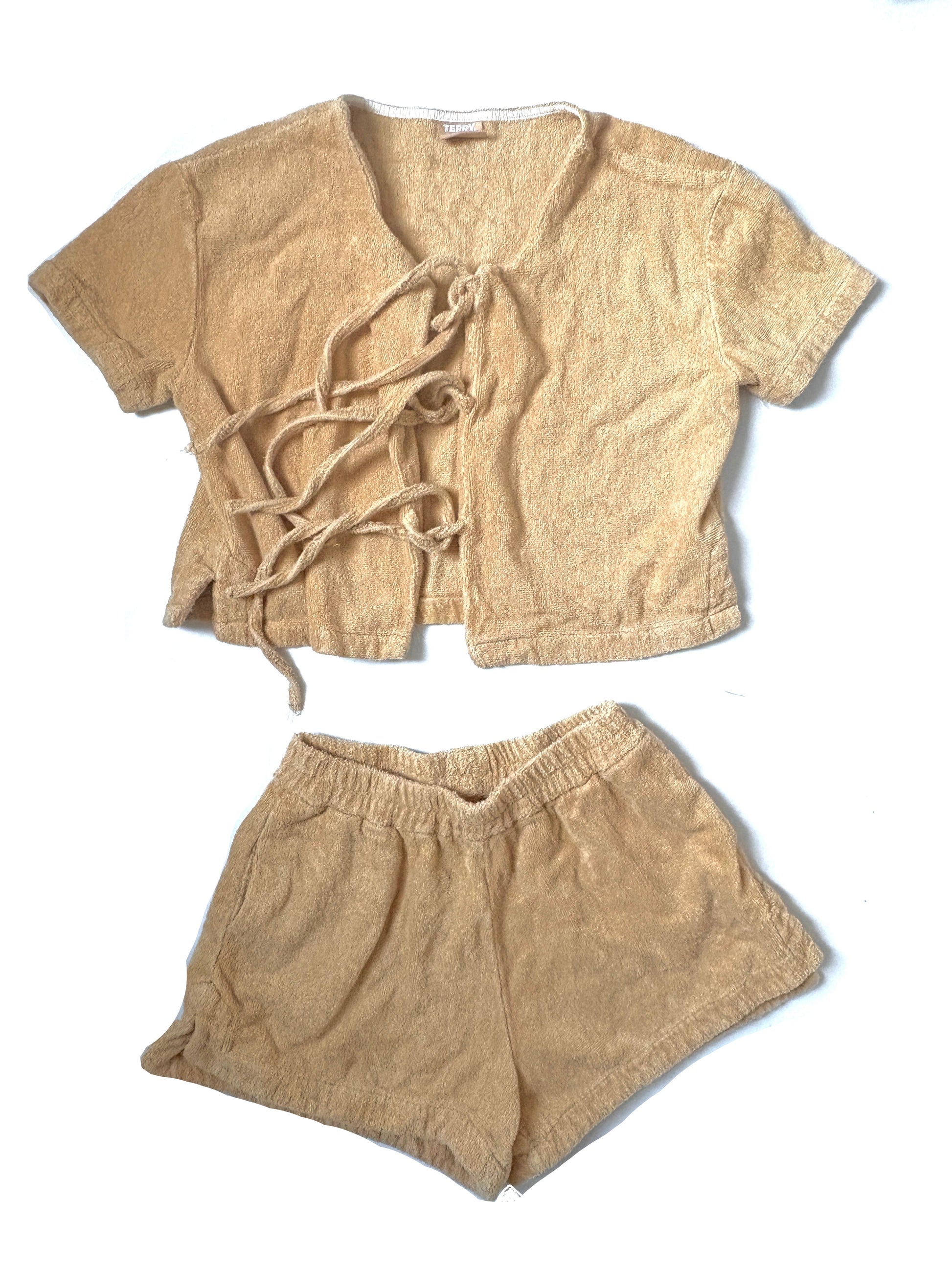 Terry towelling beige set
