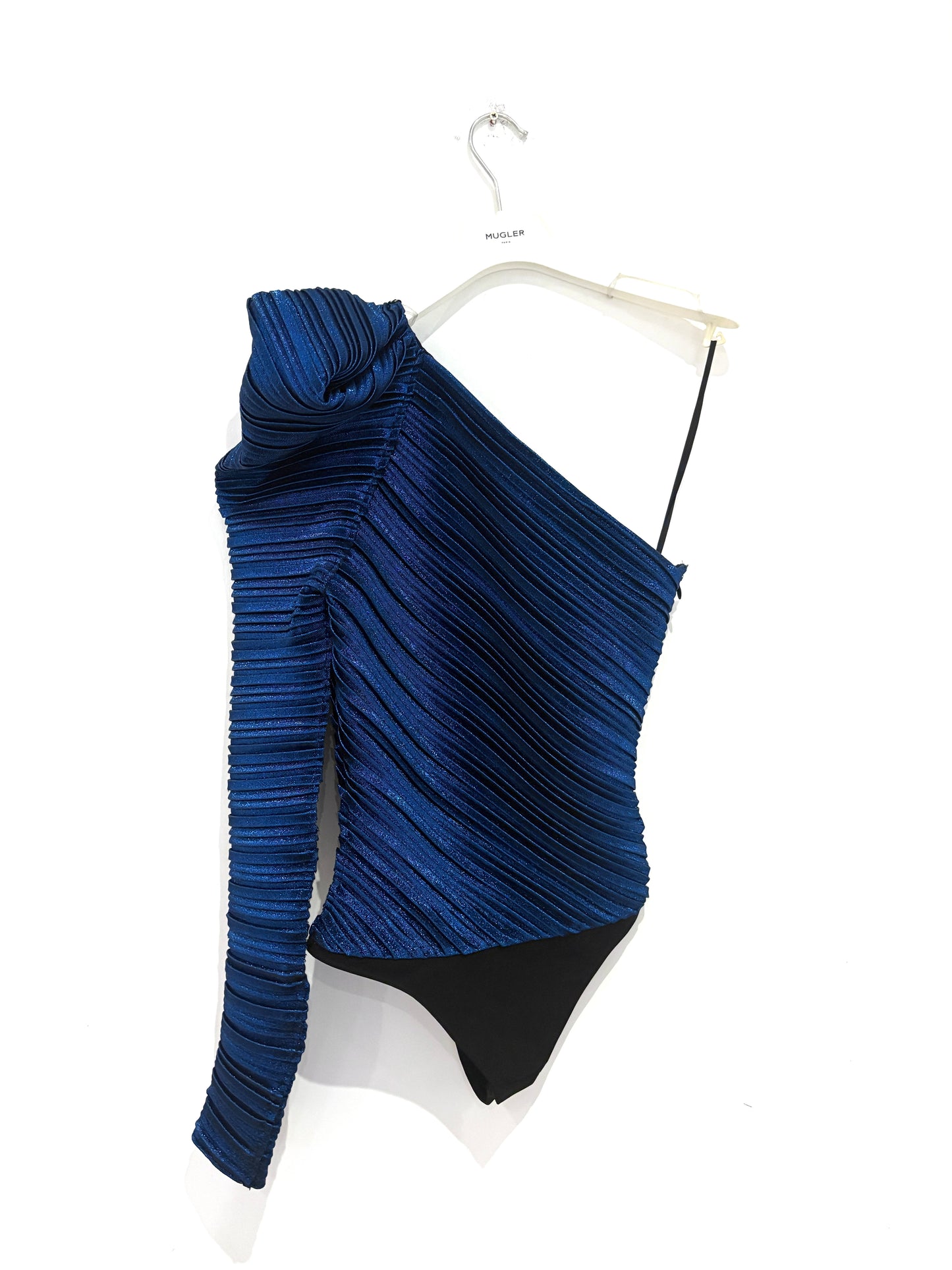 New With Tags Mugler Pleated One Shoulder Top UK 8