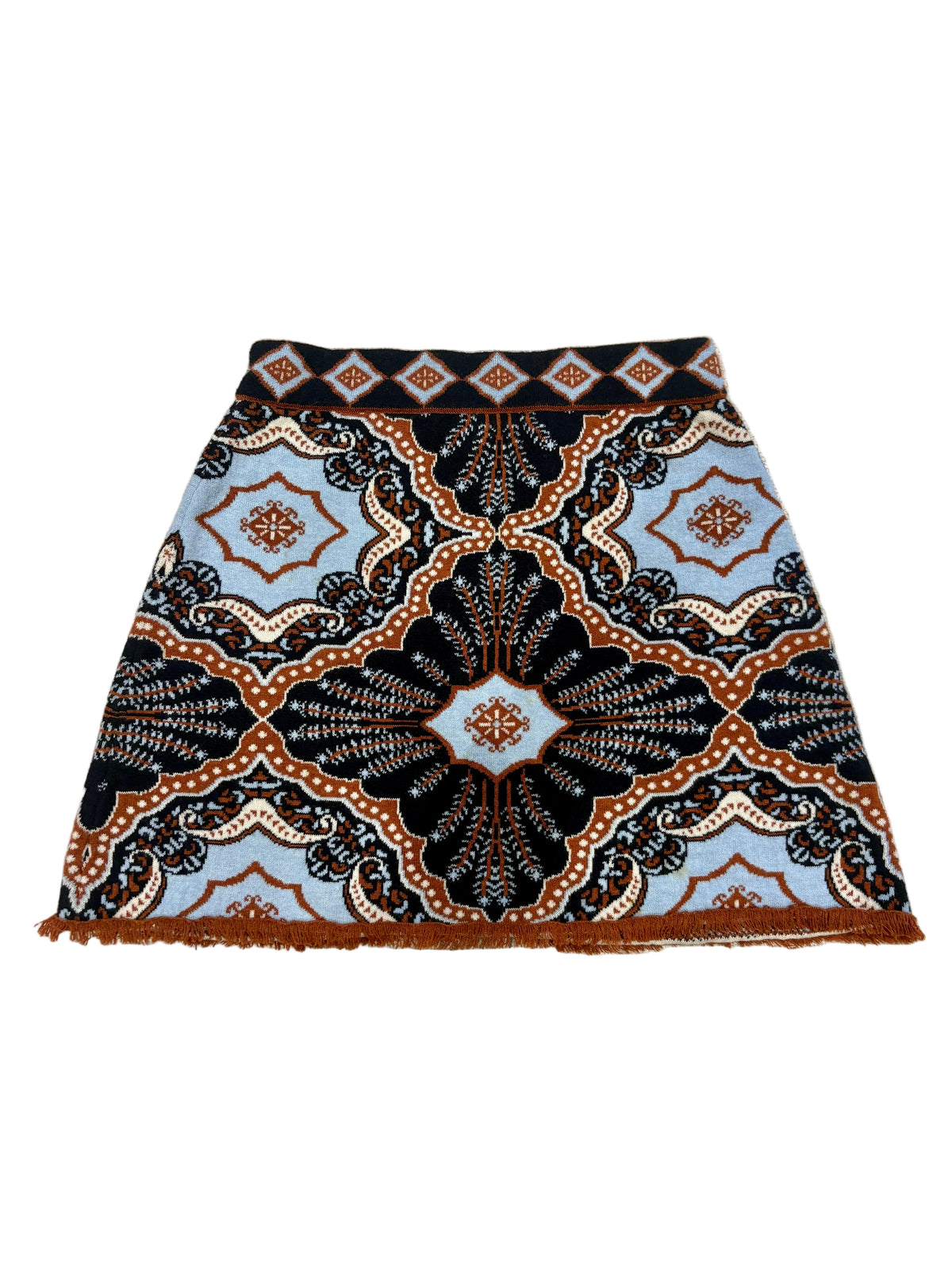 Cara Cara Lindi Printed Wool Cashmere Mini Skirt XS