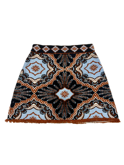 Cara Cara Lindi Printed Wool Cashmere Mini Skirt XS