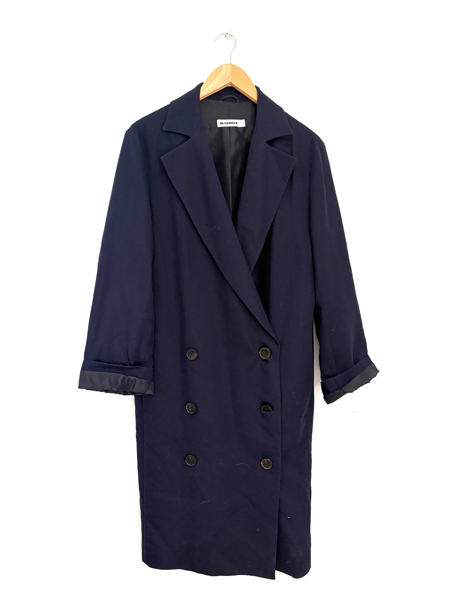 Jil Sander Navy Lightweight Coat UK 8