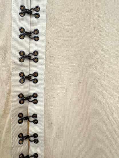 Joseoh Cream Cashmere Hook and Eye Cardigan S