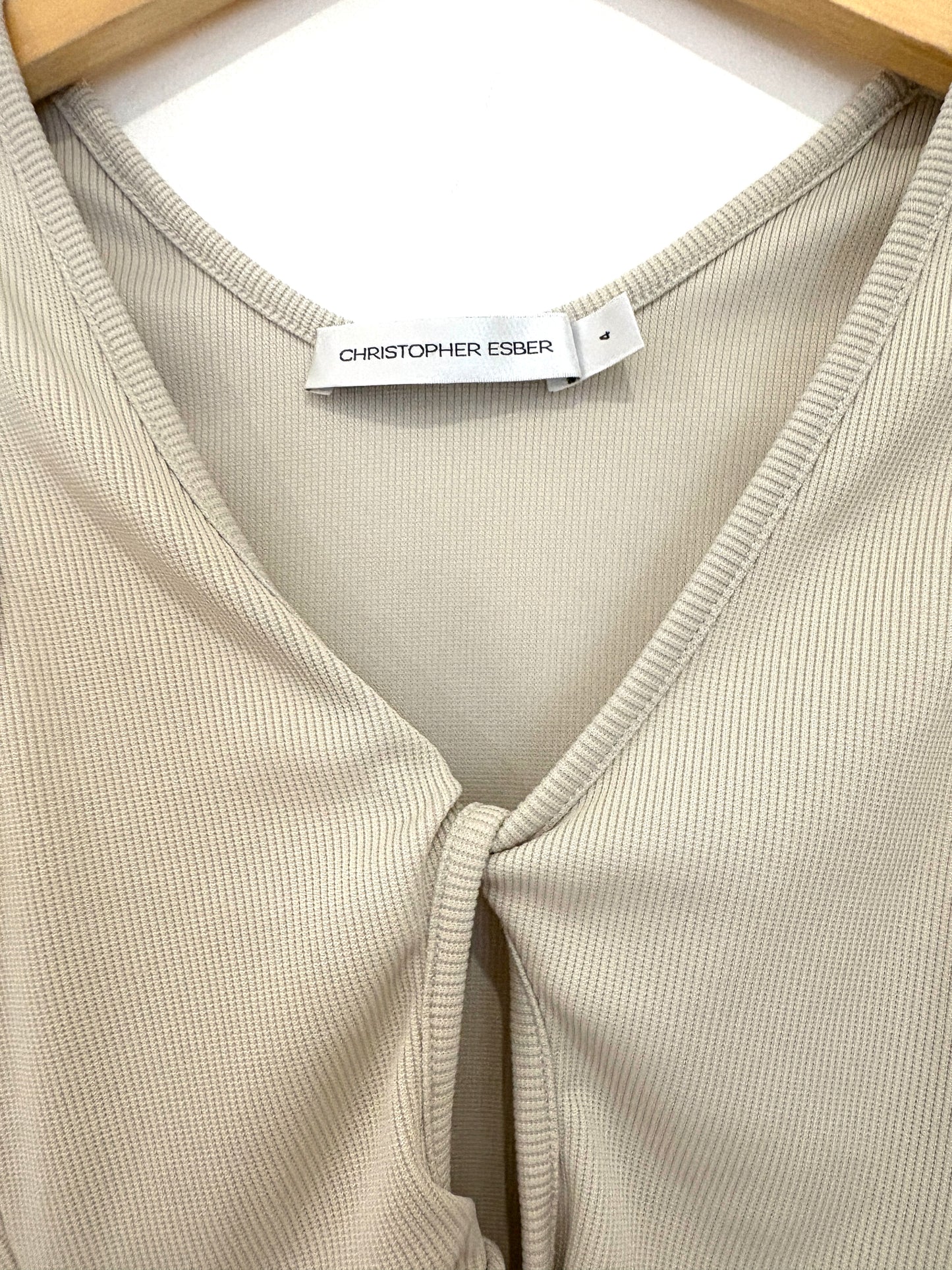 Christopher Esber Ribbed Cut-out Twist Front Tank UK 8